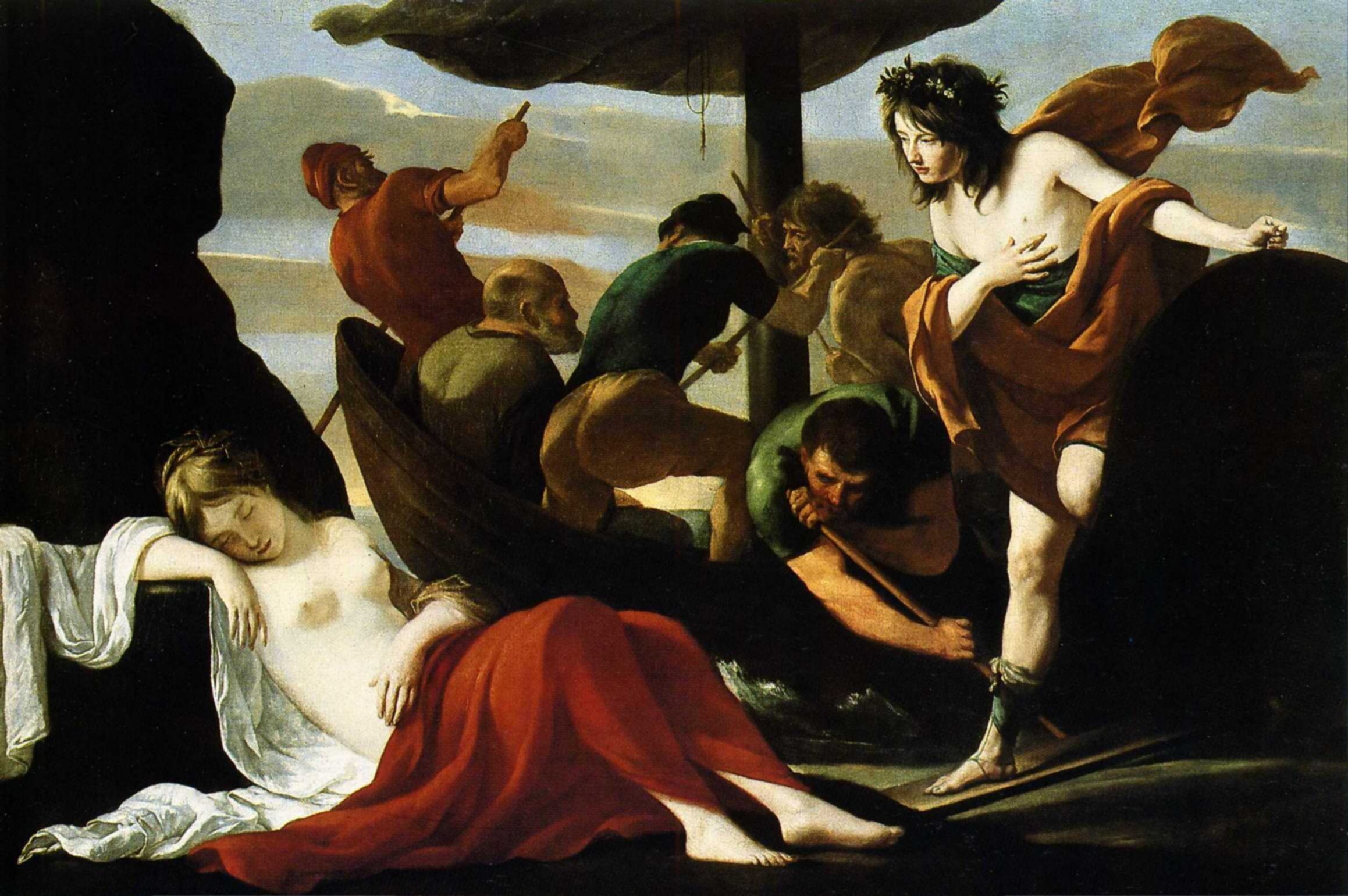 Imagen de la pintura, Baco y Ariadna, por Antoine Le Nain.